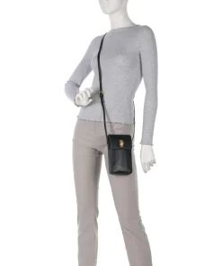 Threadneedle Street Handytasche fein genarbtes Rindsleder schwarz