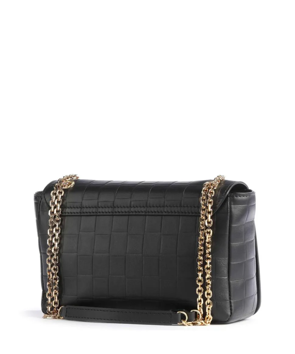 Tile Biasca Schultertasche fein genarbtes Kalbsleder schwarz