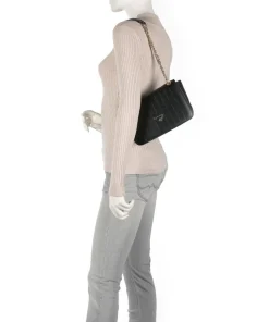 Tile Biasca Schultertasche fein genarbtes Kalbsleder schwarz