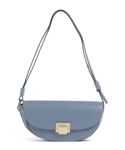 Toa Schultertasche fein genarbtes Kalbsleder blaugrau