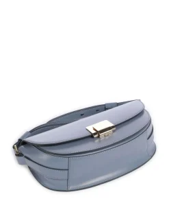 Toa Schultertasche fein genarbtes Kalbsleder blaugrau