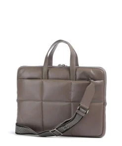 Togean Aktentasche 13″ fein genarbtes Leder taupe