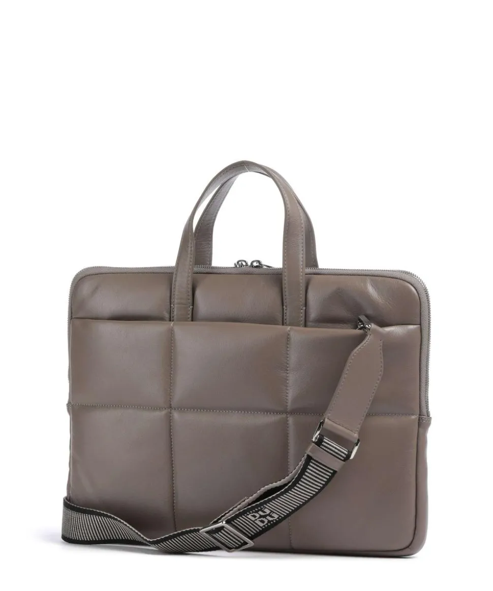 Togean Aktentasche 13″ fein genarbtes Leder taupe