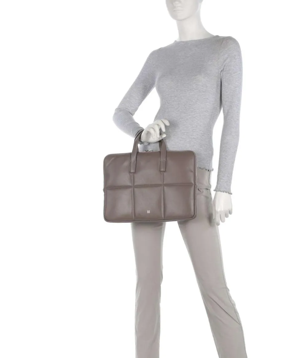 Togean Aktentasche 13″ fein genarbtes Leder taupe