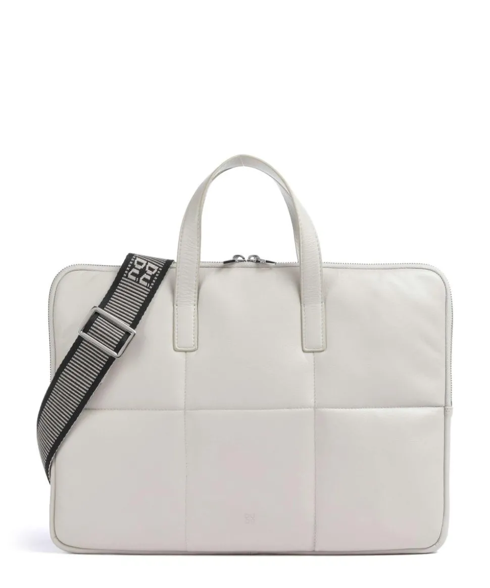 Togean Aktentasche 13″ fein genarbtes Leder hellgrau