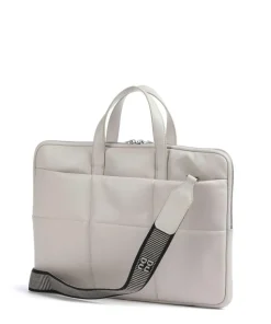 Togean Aktentasche 13″ fein genarbtes Leder hellgrau