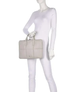 Togean Aktentasche 13″ fein genarbtes Leder hellgrau