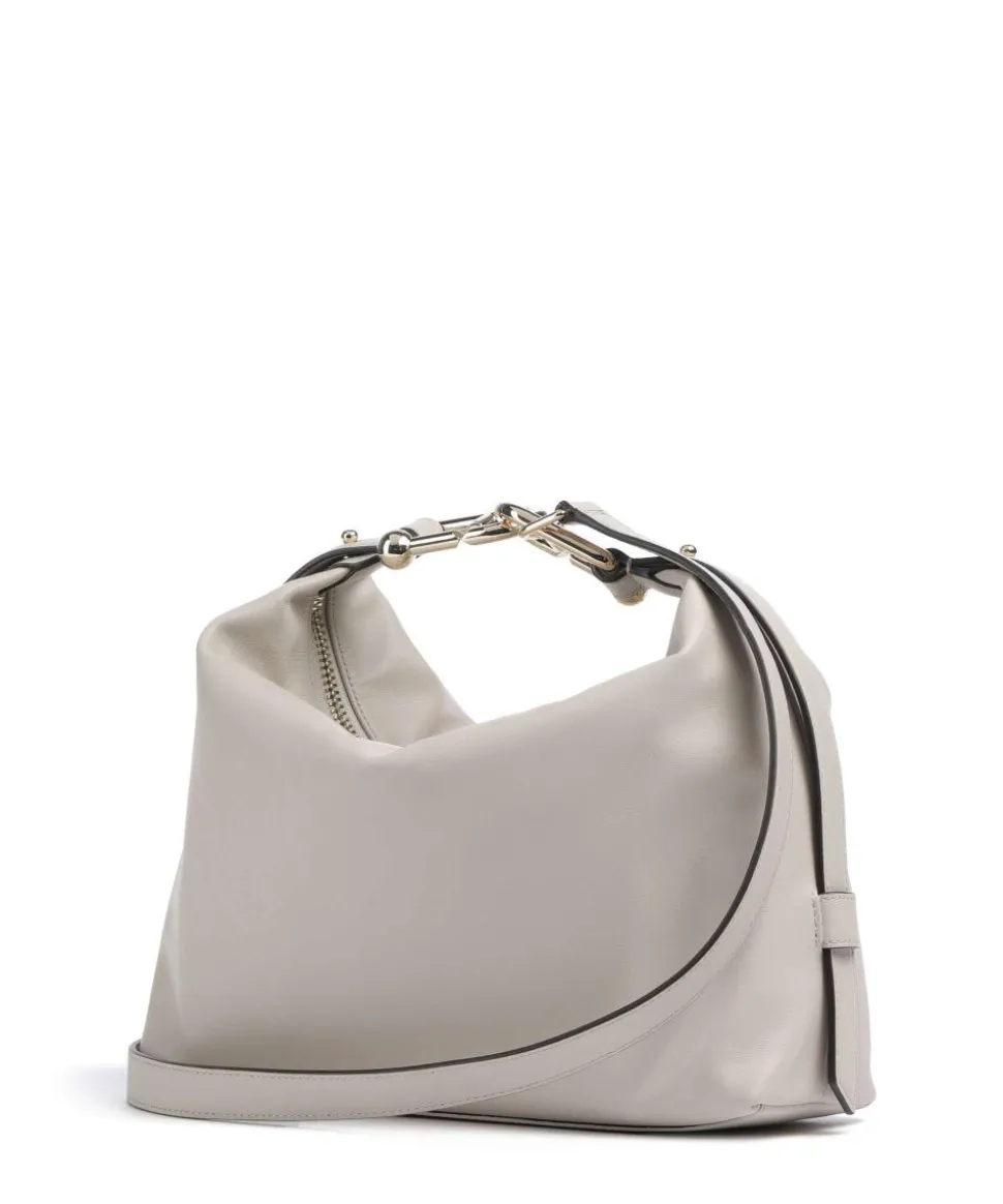 Tonie M Beuteltasche fein genarbtes Leder hellgrau