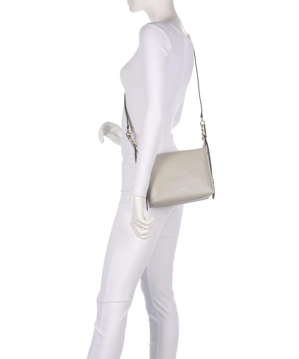 Tonie Mini Handtasche fein genarbtes Leder hellgrau