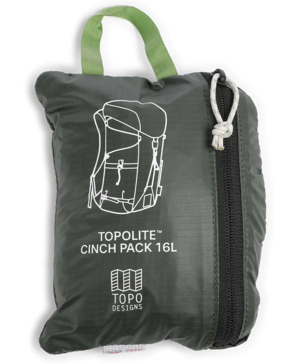 TopoLite 16L Wanderrucksack recyceltes Nylon olivgrün