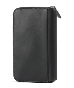 Travel RFID Geldbörse Leder schwarz