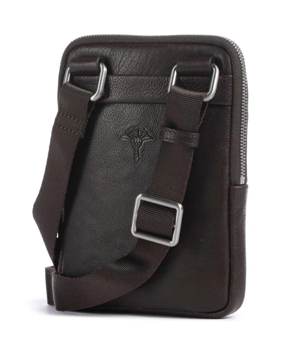 Treviso Rafael Umhängetasche fein genarbtes Leder dunkelbraun