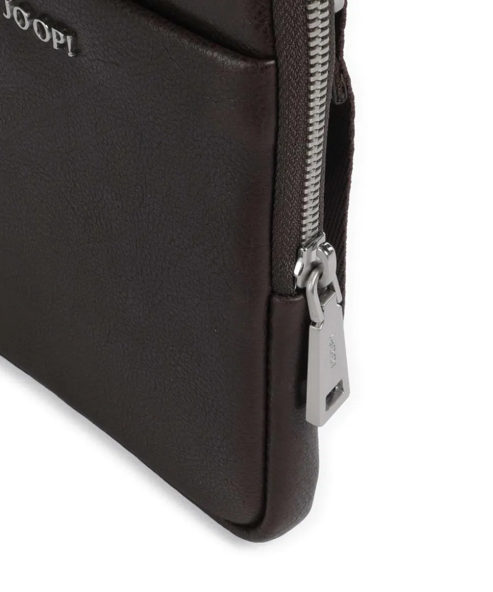 Treviso Rafael Umhängetasche fein genarbtes Leder dunkelbraun