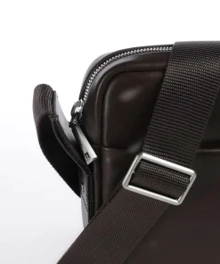 Treviso Remus Umhängetasche fein genarbtes Rindsleder dunkelbraun