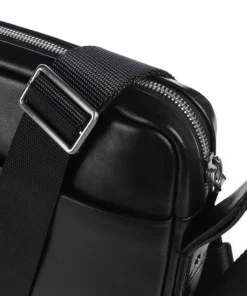 Treviso Remus Umhängetasche fein genarbtes Rindsleder schwarz