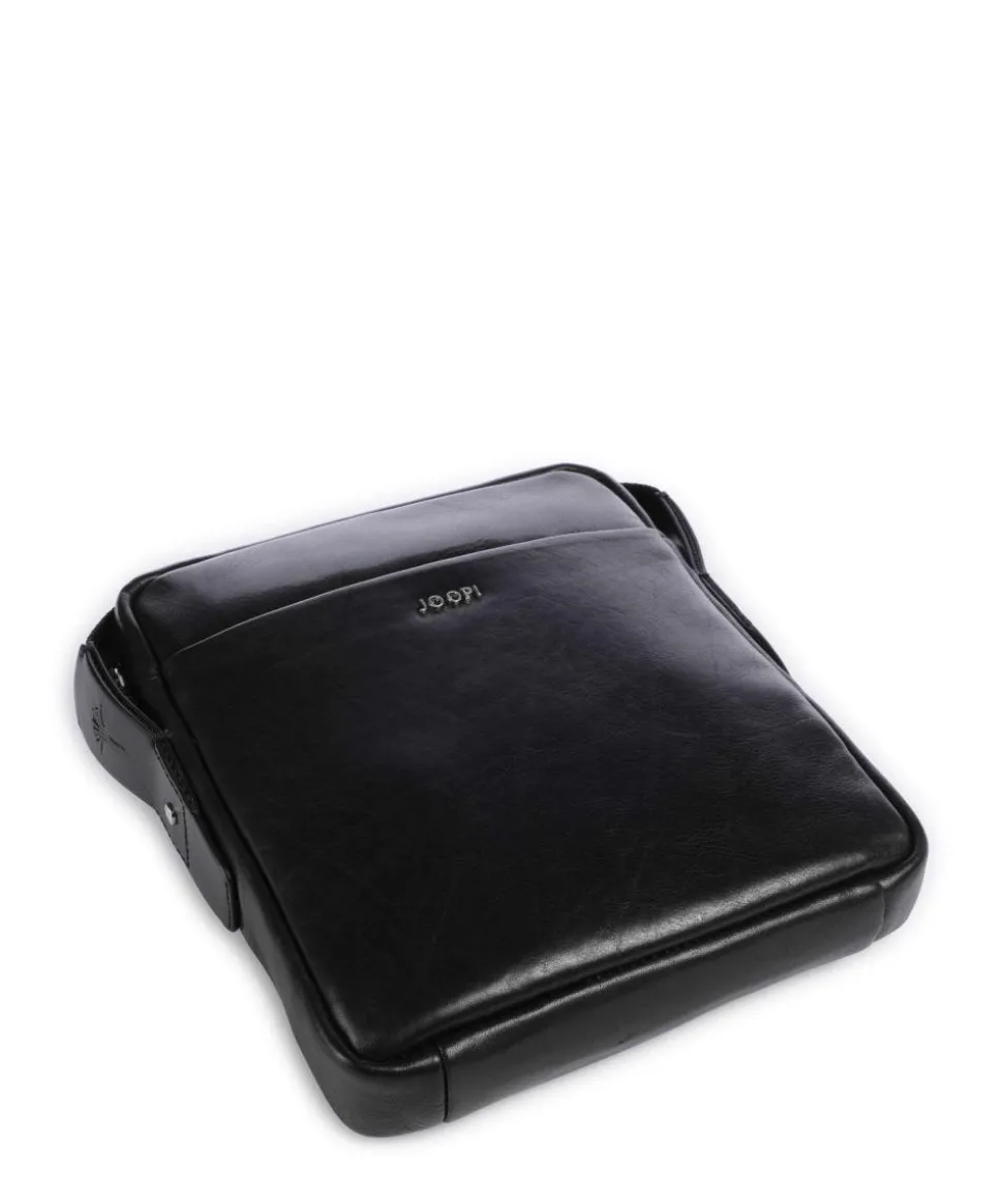 Treviso Remus Umhängetasche fein genarbtes Rindsleder schwarz