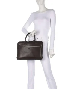 Treviso Samu Aktentasche 15″ fein genarbtes Rindsleder dunkelbraun