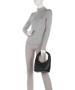 Twirl Schultertasche weiches Rindsleder schwarz