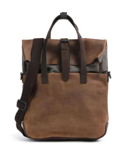 Twister Rolltop Rucksack 13″ Leder, Baumwolle braun