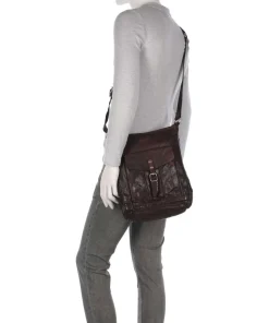 Umhängetasche fein genarbtes Rindsleder dunkelbraun