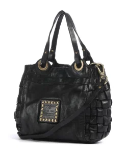 Umhängetasche fein genarbtes Rindsleder schwarz