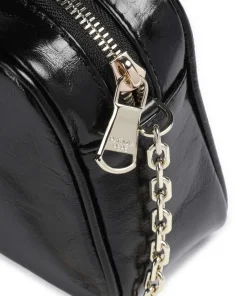 Umhängetasche fein genarbtes Kalbsleder schwarz