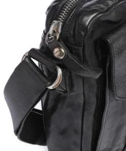 Umhängetasche fein genarbtes Rindsleder schwarz