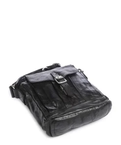 Umhängetasche fein genarbtes Rindsleder schwarz