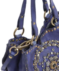 Umhängetasche fein genarbtes Rindsleder dunkelblau