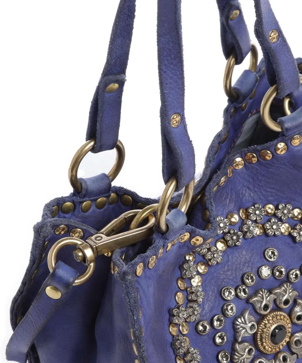 Umhängetasche fein genarbtes Rindsleder dunkelblau