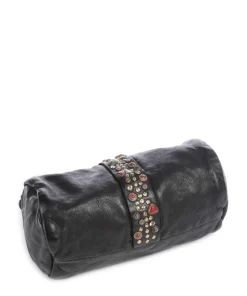 Umhängetasche fein genarbtes Rindsleder schwarz