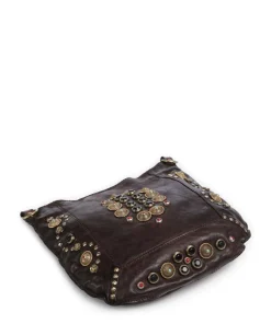 Umhängetasche fein genarbtes Rindsleder dunkelbraun