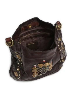 Umhängetasche fein genarbtes Rindsleder dunkelbraun