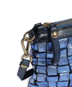 Umhängetasche fein genarbtes Rindsleder blau