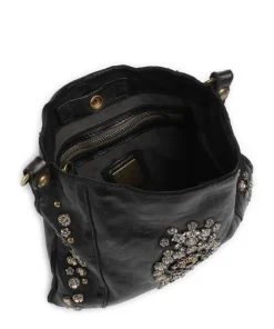 Umhängetasche fein genarbtes Rindsleder schwarz