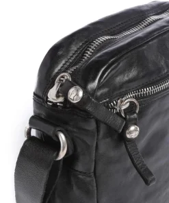 Umhängetasche fein genarbtes Rindsleder schwarz