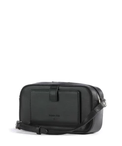 Umhängetasche fein genarbtes Kalbsleder schwarz