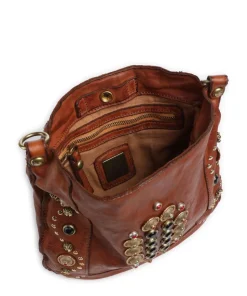 Umhängetasche fein genarbtes Rindsleder cognac