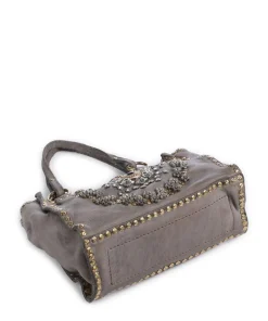 Umhängetasche fein genarbtes Rindsleder grau