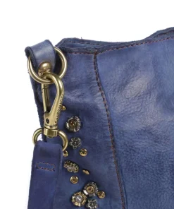 Umhängetasche fein genarbtes Rindsleder dunkelblau