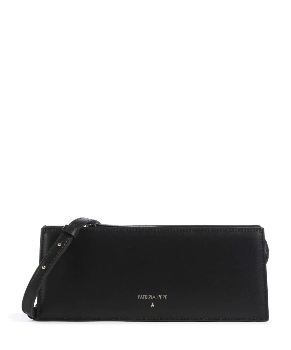 Umhängetasche fein genarbtes Leder schwarz