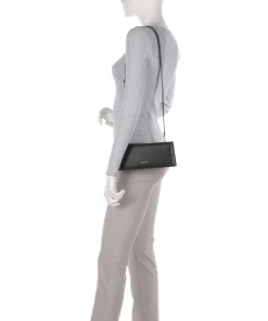 Umhängetasche fein genarbtes Leder schwarz