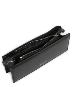 Umhängetasche fein genarbtes Leder schwarz