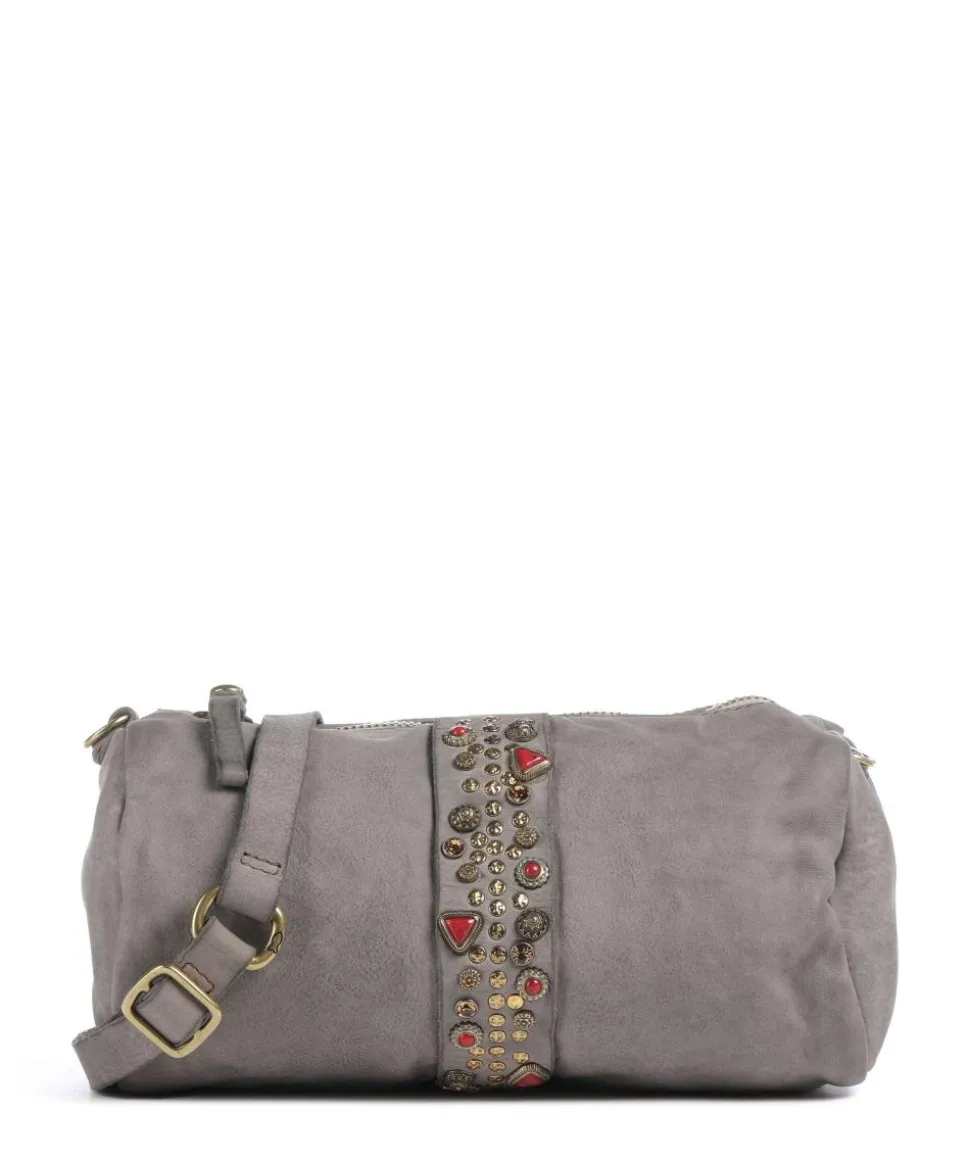 Umhängetasche fein genarbtes Rindsleder grau