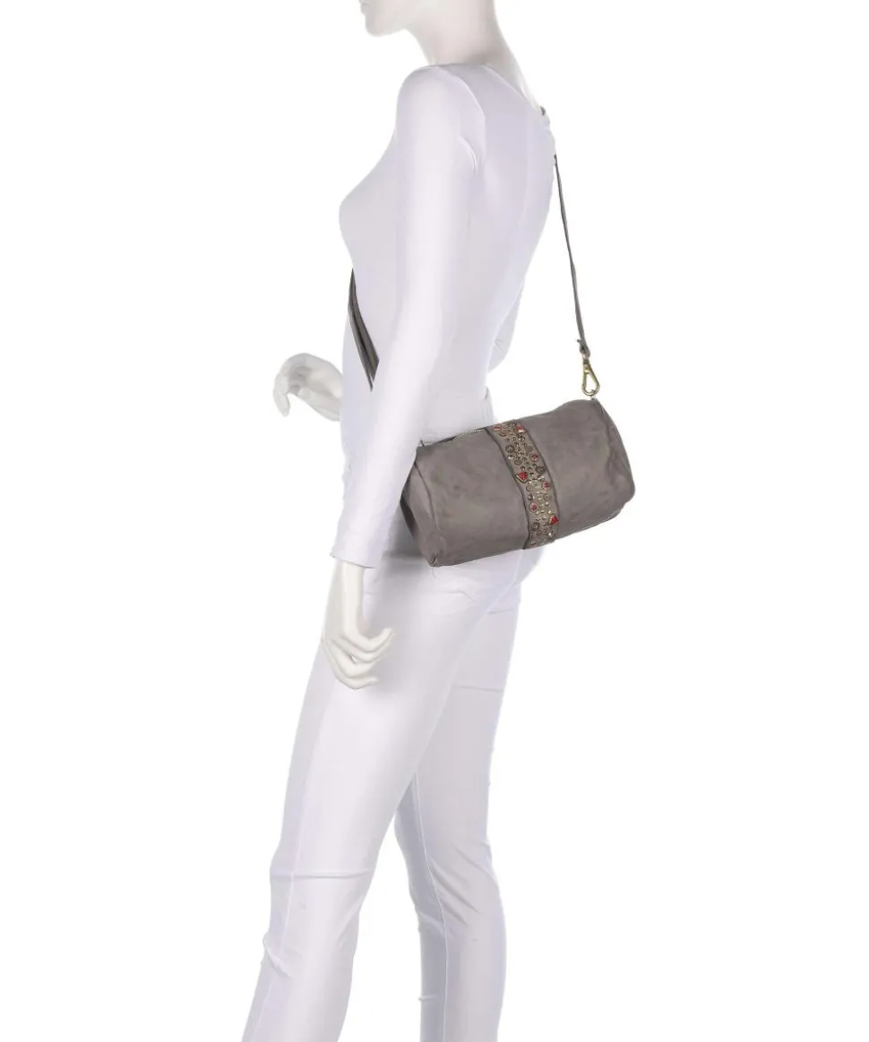 Umhängetasche fein genarbtes Rindsleder grau