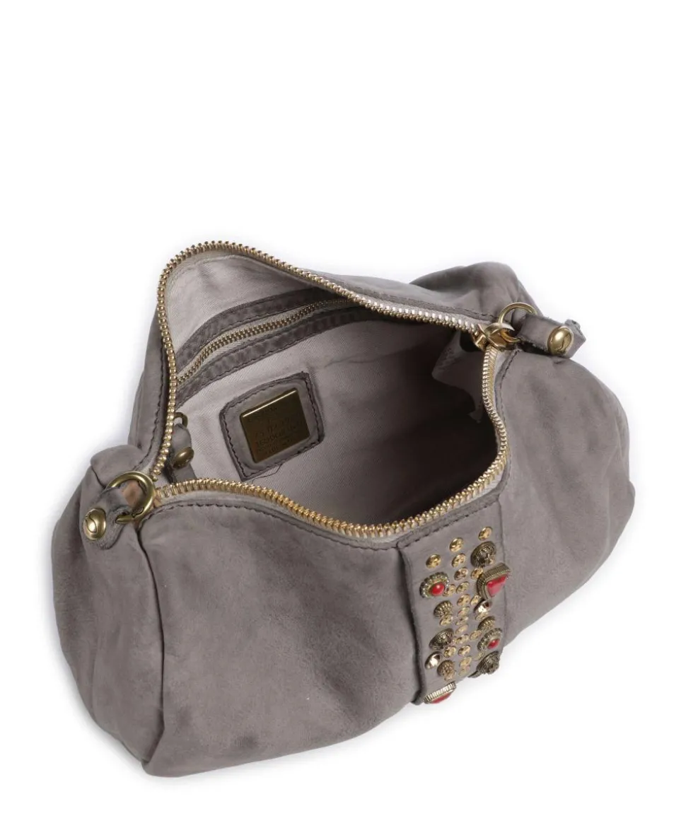 Umhängetasche fein genarbtes Rindsleder grau