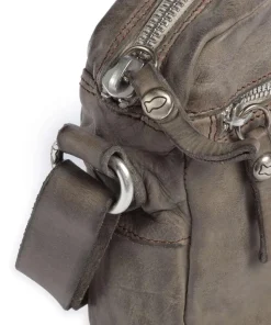 Umhängetasche fein genarbtes Rindsleder grau