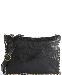 Umhängetasche fein genarbtes Leder schwarz