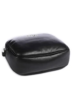 Umhängetasche fein genarbtes Leder schwarz