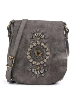 Umhängetasche fein genarbtes Rindsleder stein